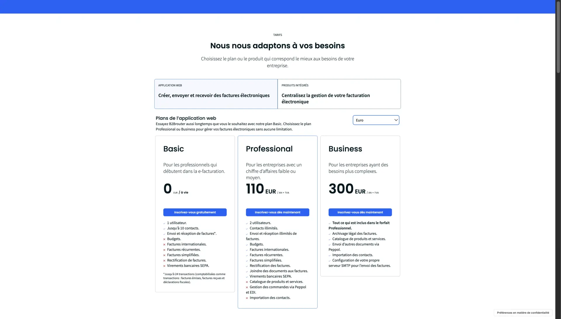 Les tarifs officiels de B2Brouter : du gratuit au Business Les tarifs officiels de B2Brouter : du gratuit au Business