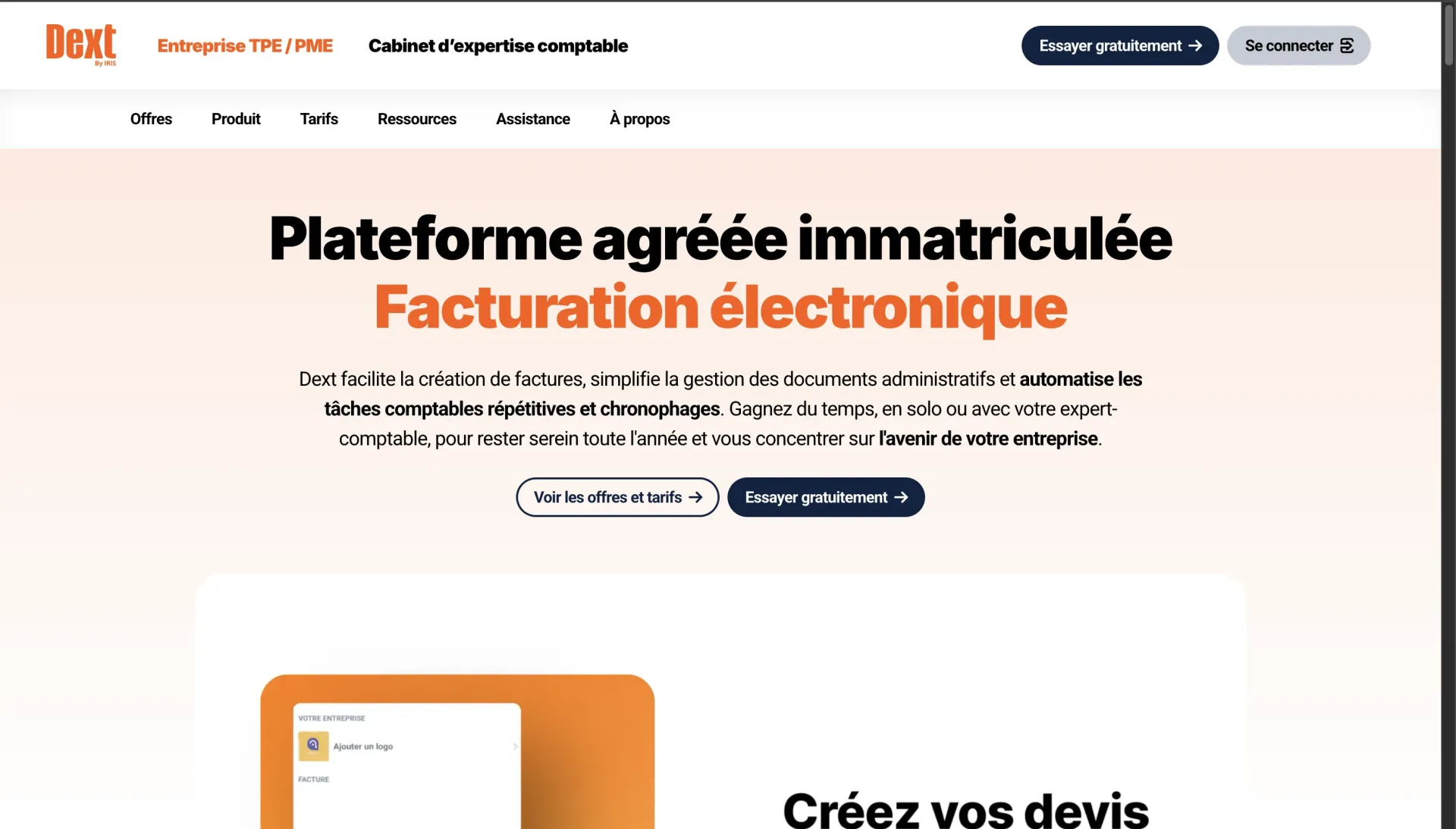 Interface Dext avec tableau de bord centralisant factures, reçus et relevés bancaires Interface Dext avec tableau de bord centralisant factures, reçus et relevés bancaires